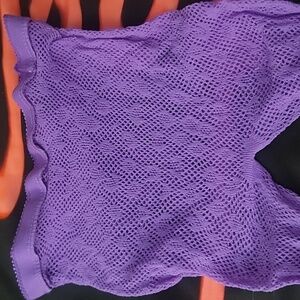 Purple fishnet leopard print tights